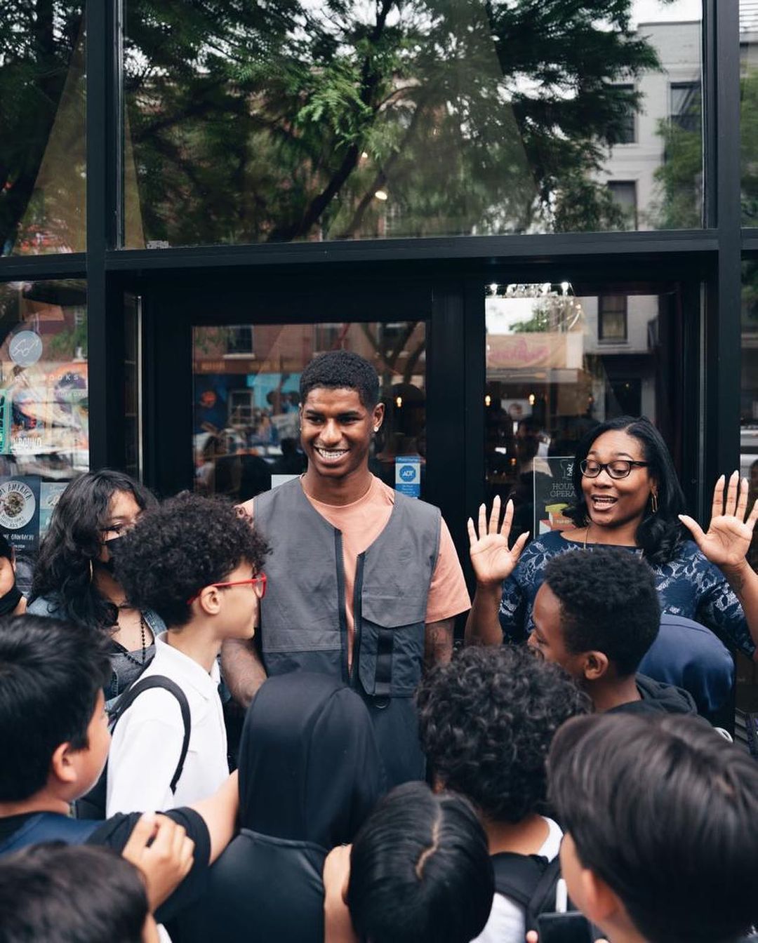 Marcus Rashford’s Visit to Independent Black-Owned Bookshop in the Bronx Draws Crowds of Fans