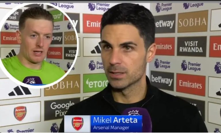 “You have to put the ball at the back of the net and stop Pickford from feeling like he’s the best Goalkeeper on planet”- Arsenal Boss Mikel Arteta fires back at Everton goalkeeper Jordan Pickford after a ‘fluke’ Emirates performance that denied Arsenal the win against Everton