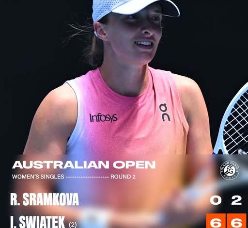 Iga Świątek Displays Power and Precision to Defeat Sramkova in Straight Sets at the Australian Open!